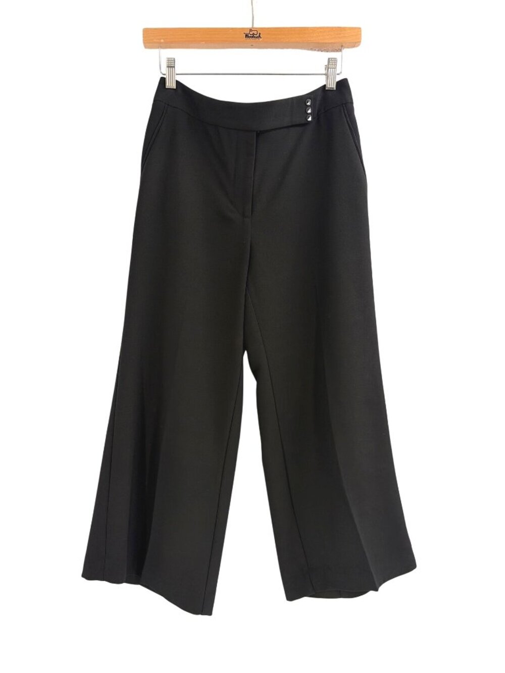 White House Black Market Womens 0 Crop Dress Pants Wide Leg Capsule Wardrobe
